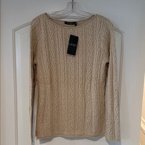 Lauren Ralph Lauren Tan Cable Knit Pullover